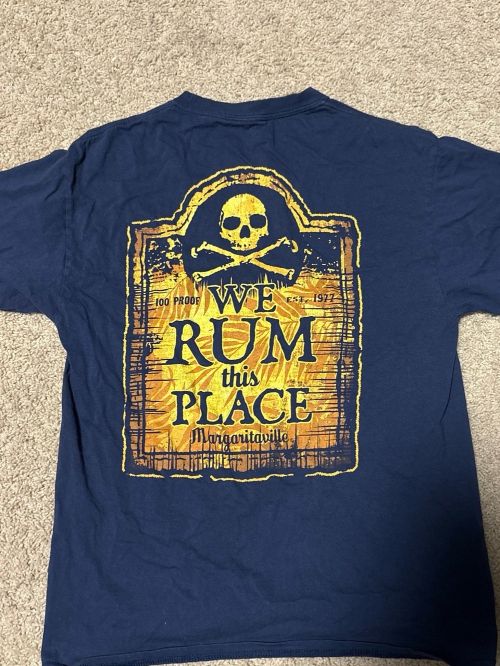 Margaritaville Navy Short-Sleeve 'We Rum This Place' Graphic Tee